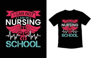 design de camiseta de tipografia de enfermeira vetor