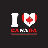 Eu amor Canadá, Canadá bandeira coração vetor