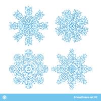 Símbolos de vetor de floco de neve, conjunto de ícones de neve de Natal