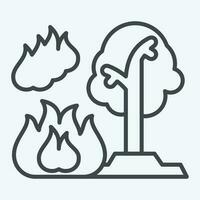 ícone floresta incêndios. relacionado para nuclear símbolo. linha estilo. simples Projeto editável. simples ilustração vetor