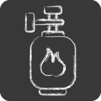 ícone gás tanque. relacionado para nuclear símbolo. giz estilo. simples Projeto editável. simples ilustração vetor