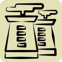 ícone radioativo. relacionado para nuclear símbolo. mão desenhado estilo. simples Projeto editável. simples ilustração vetor