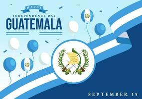 Guatemala independência dia vetor ilustração em setembro 15 com acenando bandeira fundo dentro nacional feriado plano desenho animado mão desenhado modelos