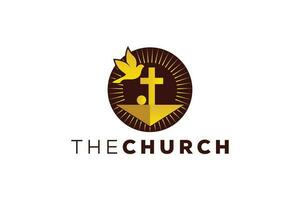 na moda e profissional carta j Igreja placa cristão e pacífico vetor logotipo