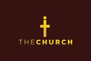 na moda e profissional carta Eu Igreja placa cristão e pacífico vetor logotipo