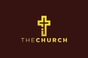 na moda e profissional carta Eu Igreja placa cristão e pacífico vetor logotipo