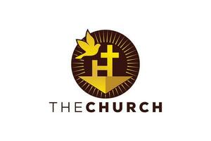na moda e profissional carta h Igreja placa cristão e pacífico vetor logotipo