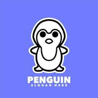 pinguim simples plano vetor