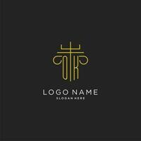 Está bem inicial com monoline pilar logotipo estilo, luxo monograma logotipo Projeto para legal empresa vetor