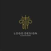 de inicial com monoline pilar logotipo estilo, luxo monograma logotipo Projeto para legal empresa vetor