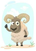 engraçado desenho animado ovelha vetor ilustração do bonita ovelha