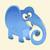 fofa desenho animado azul elefante. vetor ilustração