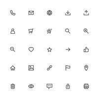 Ícones de webdesign mais usados, conjunto de interface do usuário vetor