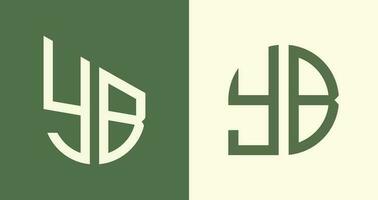 criativo simples inicial cartas yb logotipo desenhos pacote. vetor