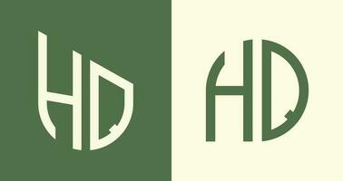 criativo simples inicial cartas hq logotipo desenhos pacote. vetor