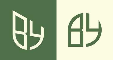 letras iniciais simples criativas por pacote de designs de logotipo. vetor