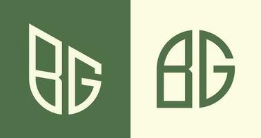 pacote de designs de logotipo de bg de letras iniciais simples criativas. vetor