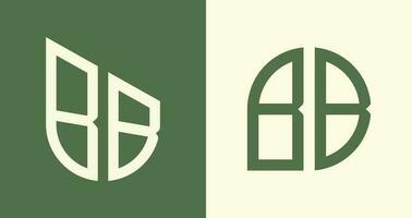 pacote de designs de logotipo bb de letras iniciais simples criativas. vetor