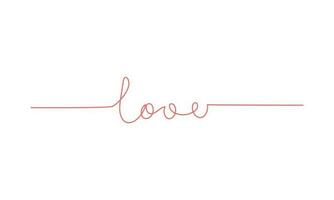 vetor amor palavra contínuo linha arte desenhando texto 1 solteiro mão desenhado minimalista tipografia