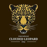 vetor gráfico do leopardo cabeça ilustração adequado para internacional nublado leopardo dia celebração