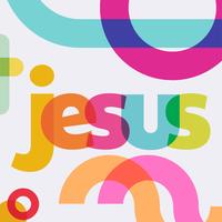 Jesus colorido Letering Vector Design