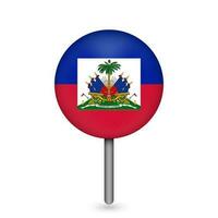 ponteiro de mapa com contry haiti. bandeira haitiana. ilustração vetorial. vetor