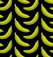 Preto vetor desatado fundo com brilhante amarelo bananas dentro pop arte estilo