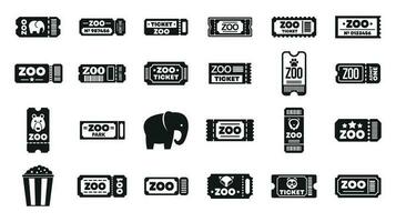 jardim zoológico bilhete ícones conjunto simples vetor. animal macaco vetor