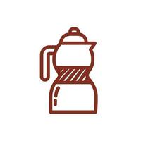 ícone de estilo de linha de bebida chaleira de café vetor