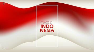 fundo gradiente bandeira indonésio bandeira símbolo 3d Projeto e a letras dirgahayu republic. comemoro aniversário poster vetor