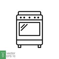 fogão ícone. simples esboço estilo. cozinha equipamento, forno, forno, gás, propano, culinária, restaurante conceito. fino linha símbolo. vetor ilustração isolado em branco fundo. eps 10.