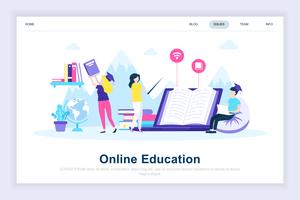 Conceito de design plano moderno de educação on-line vetor