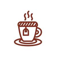 ícone de estilo de linha de bebida de caneca de chá vetor