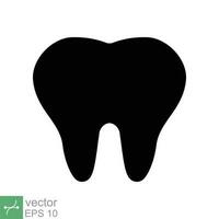 dente ícone. simples sólido estilo. dental tratamento e dente Cuidado, saúde oral, odontologia, dor de dente médico conceito. glifo vetor ilustração isolado em branco fundo. eps 10.