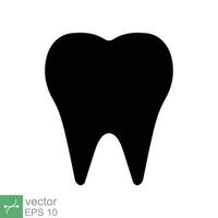 dente ícone. simples sólido estilo. dental tratamento e dente Cuidado, saúde oral, odontologia, dor de dente médico conceito. glifo vetor ilustração isolado em branco fundo. eps 10.