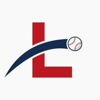 beisebol logotipo em carta eu com comovente beisebol ícone. beisebol logótipo modelo vetor