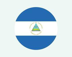 Nicarágua volta país bandeira. nicaraguense círculo nacional bandeira. república do Nicarágua circular forma botão bandeira. eps vetor ilustração.