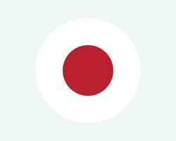 Japão volta país bandeira. japonês círculo nacional bandeira. nipônico Nihon circular forma botão bandeira. eps vetor ilustração.