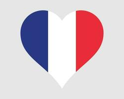 França coração bandeira. francês amor forma país nação nacional bandeira. francês república bandeira ícone placa símbolo. eps vetor ilustração.