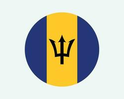 barbados volta país bandeira. circular barbadiana nacional bandeira. Bajan círculo forma botão bandeira. eps vetor ilustração.