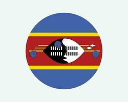 Eswatini volta país bandeira. circular Suazilândia nacional bandeira. reino do Eswatini círculo forma botão bandeira. eps vetor ilustração.