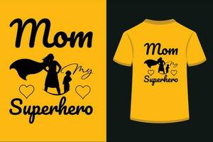 mãe meu super herói melhor t- camisa Projeto. vetor