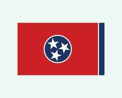 Tennessee EUA Estado bandeira. bandeira do tn, EUA isolado em branco fundo. Unidos estados, América, americano, Unidos estados do América, nos estado. vetor ilustração.