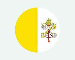 Vaticano cidade volta país bandeira. Vaticano círculo nacional bandeira. Vaticano cidade Estado circular forma botão bandeira. eps vetor ilustração.