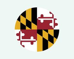 Maryland EUA volta Estado bandeira. md, nos círculo bandeira. Estado do maryland, Unidos estados do América circular forma botão bandeira. eps vetor ilustração.