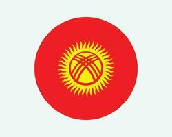 Quirguistão volta país bandeira. quirguiz círculo nacional bandeira. quirguiz república circular forma botão bandeira. eps vetor ilustração.