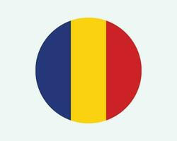 romênia volta país bandeira. romena círculo nacional bandeira. romênia circular forma botão bandeira. eps vetor ilustração.