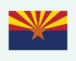 Arizona EUA Estado bandeira. bandeira do az, EUA isolado em branco fundo. Unidos estados, América, americano, Unidos estados do América, nos estado. vetor ilustração.