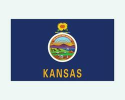 Kansas EUA Estado bandeira. bandeira do ks, EUA isolado em branco fundo. Unidos estados, América, americano, Unidos estados do América, nos estado. vetor ilustração.