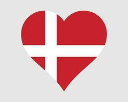Dinamarca coração bandeira. dinamarquês amor forma país nação nacional bandeira. dinamarquês bandeira ícone placa símbolo. eps vetor ilustração.